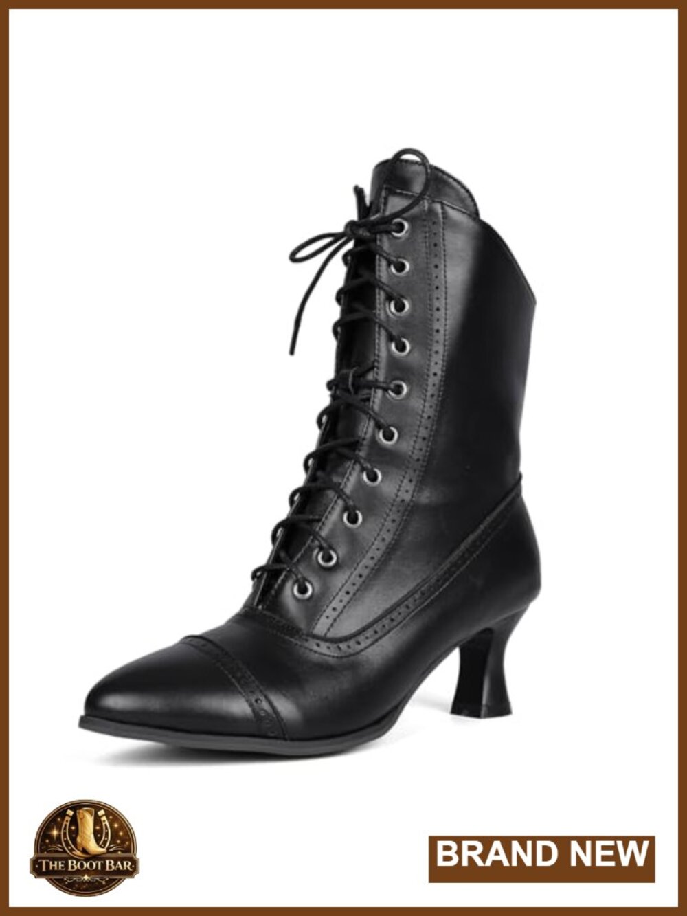 Victorian Ankle Boots Low Heel Lace Up Zipper Synthetic Women's Booties
